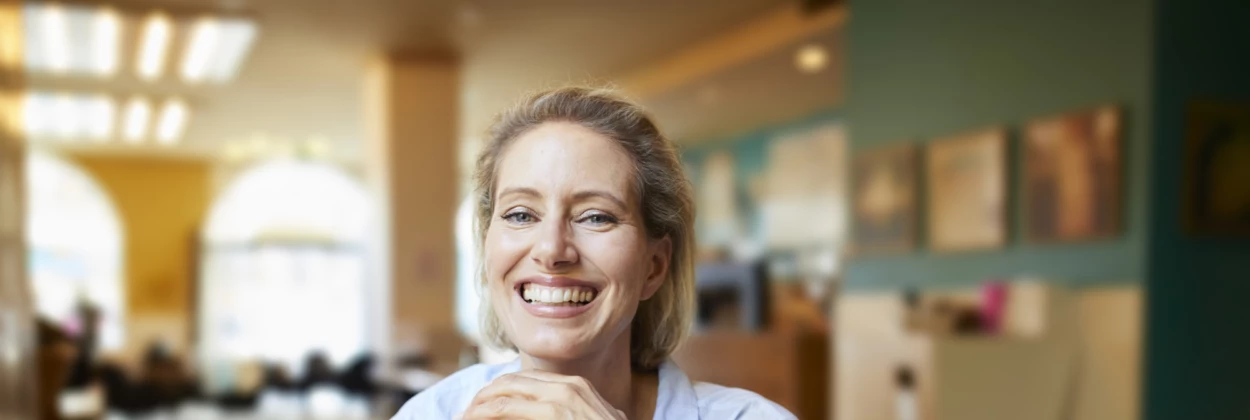 Portrait of happy woman in a cafe 2022 11 06 22 58 08 utc